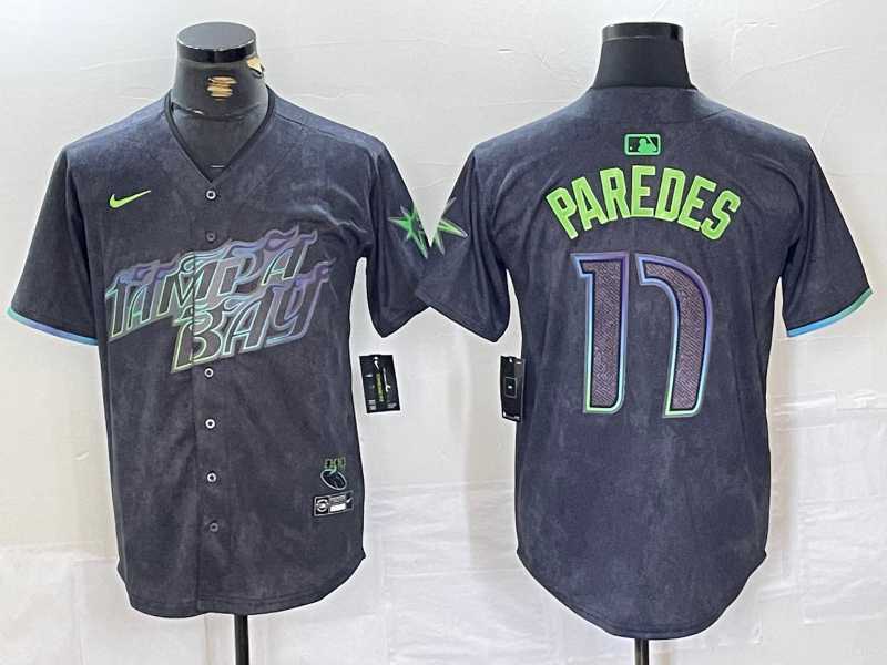 Men's Tampa Bay Rays #17 Isaac Paredes Charcoal 2024 City Connect Limited Cool Base Jersey,We sell and wholesale Men's Tampa Bay Rays #17 Isaac Paredes Charcoal 2024 City Connect Limited Cool Base Jersey on line form chian!
